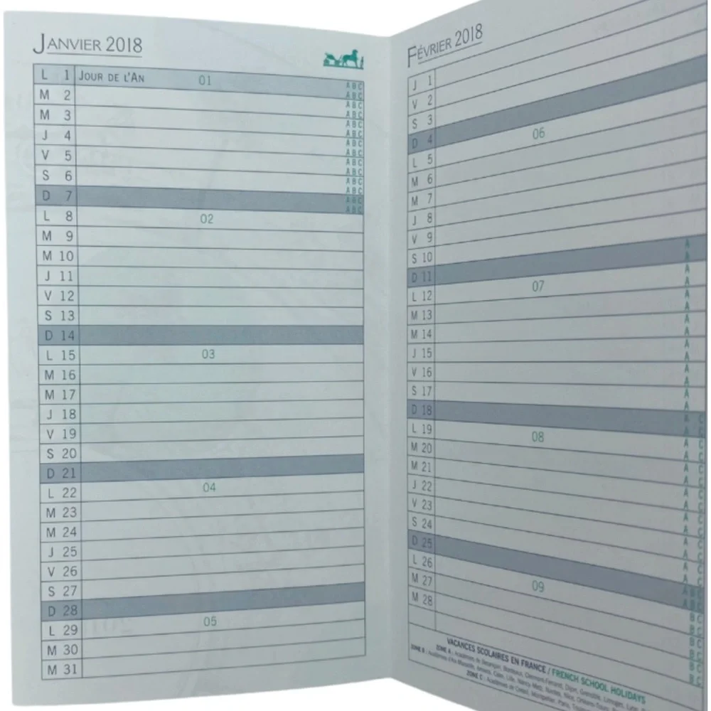 New Hermes Paris Synoptique 2018 Planner Refill from Grand Modele Agenda